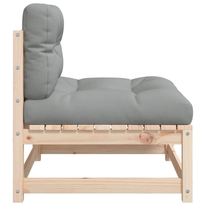Casa si Gradina - Gradina si terasa - Mobilier exterior - Canapele si fotolii gradina - Canapele de gradina fara cotiere cu perne 2 buc. lemn masiv pin, maro și gri - Infinity.ro