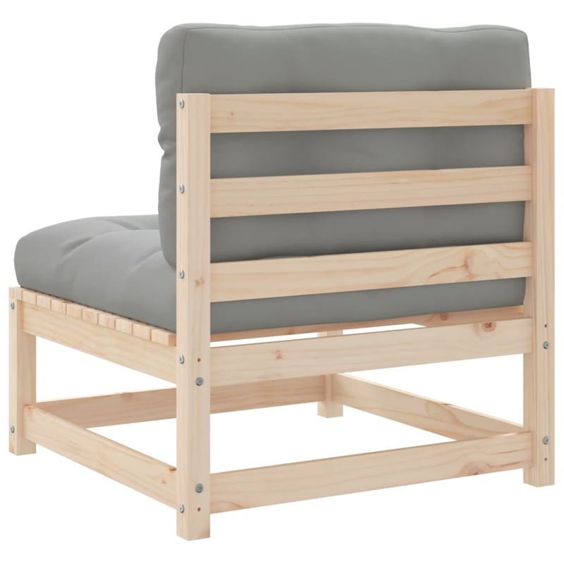 Casa si Gradina - Gradina si terasa - Mobilier exterior - Canapele si fotolii gradina - Canapele de gradina fara cotiere cu perne 2 buc. lemn masiv pin, maro și gri - Infinity.ro