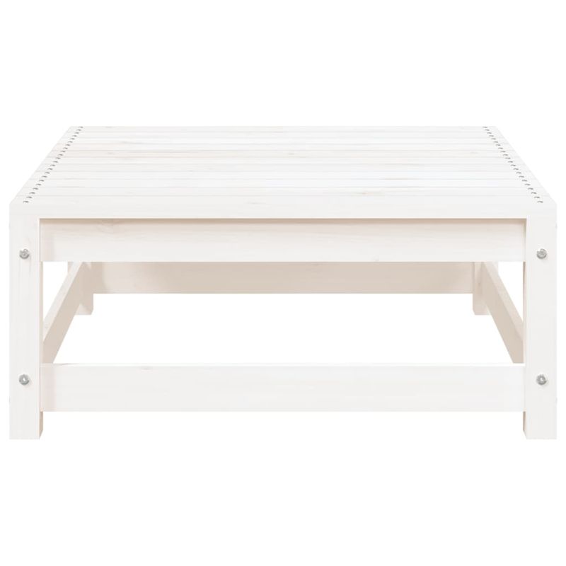 Casa si Gradina - Gradina si terasa - Mobilier exterior - Canapele si fotolii gradina - Taburet de gradina, alb, 70x70x30 cm, lemn masiv de pin - Infinity.ro
