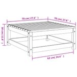 Casa si Gradina - Gradina si terasa - Mobilier exterior - Canapele si fotolii gradina - Taburet de gradina, alb, 70x70x30 cm, lemn masiv de pin - Infinity.ro