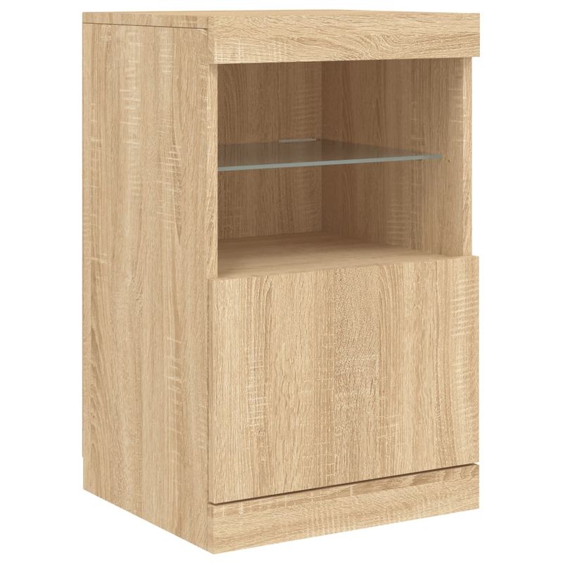 Casa si Gradina - Mobilier - Comode si corpuri - Comode - Servanta cu lumini LED, stejar sonoma, 41x37x67 cm - Infinity.ro