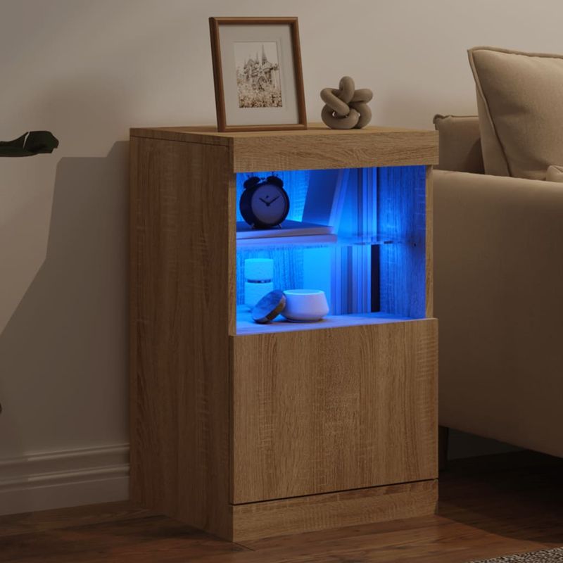 Casa si Gradina - Mobilier - Comode si corpuri - Comode - Servanta cu lumini LED, stejar sonoma, 41x37x67 cm - Infinity.ro