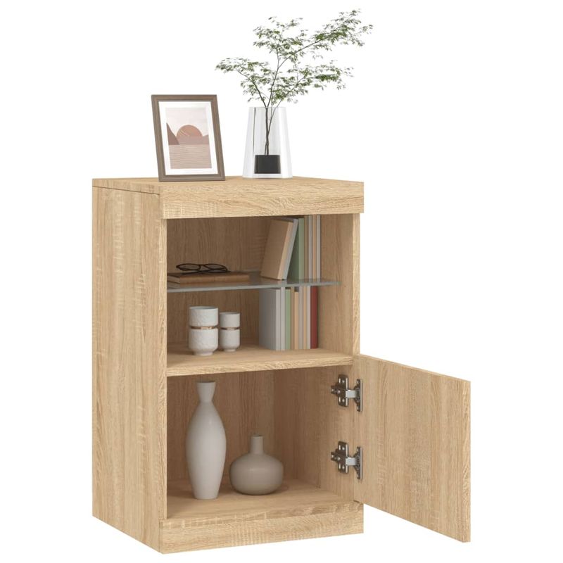 Casa si Gradina - Mobilier - Comode si corpuri - Comode - Servanta cu lumini LED, stejar sonoma, 41x37x67 cm - Infinity.ro