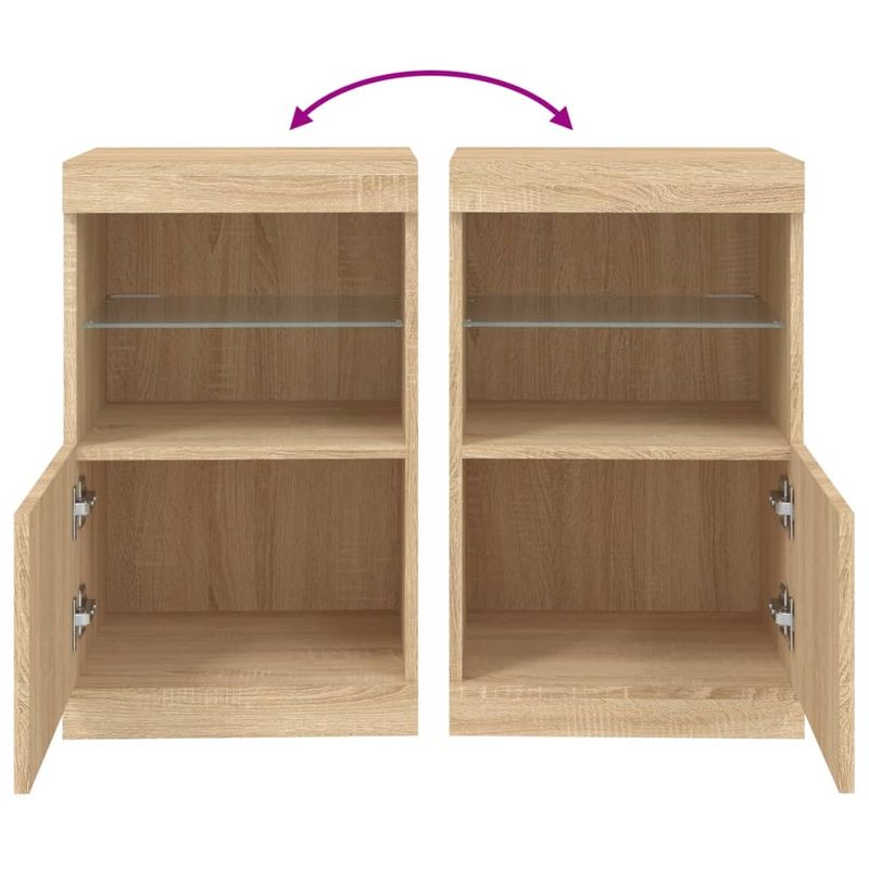 Casa si Gradina - Mobilier - Comode si corpuri - Comode - Servanta cu lumini LED, stejar sonoma, 41x37x67 cm - Infinity.ro