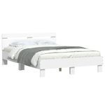 Casa si Gradina - Mobilier - Paturi si accesorii - Paturi - Cadru de pat cu tablie, alb, 120x200 cm, lemn prelucrat - Infinity.ro