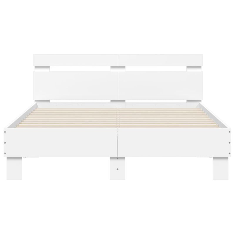 Casa si Gradina - Mobilier - Paturi si accesorii - Paturi - Cadru de pat cu tablie, alb, 120x200 cm, lemn prelucrat - Infinity.ro