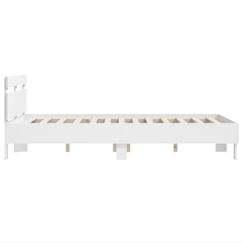 Casa si Gradina - Mobilier - Paturi si accesorii - Paturi - Cadru de pat cu tablie, alb, 120x200 cm, lemn prelucrat - Infinity.ro