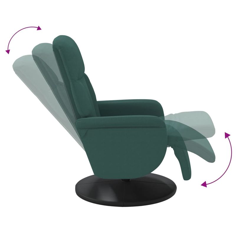 Casa si Gradina - Mobilier - Scaune si fotolii - Fotolii - Fotoliu de relaxare cu taburet, verde inchis, catifea - Infinity.ro