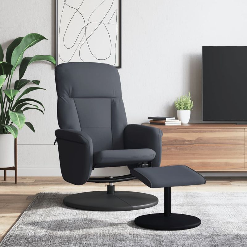 Casa si Gradina - Mobilier - Scaune si fotolii - Fotolii - Fotoliu de relaxare cu taburet, gri inchis, catifea - Infinity.ro
