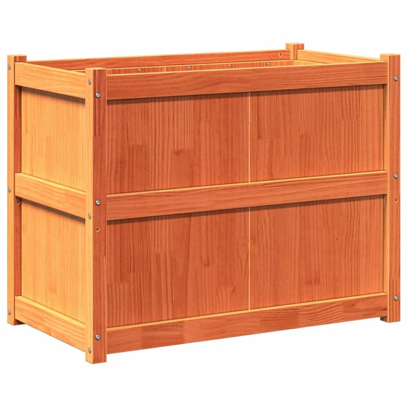 Casa si Gradina - Gradinarit si plante - Plante si ghivece - Ghivece si suporturi - Jardiniera de gradina, maro ceruit, 90x50x70 cm, lemn masiv pin - Infinity.ro