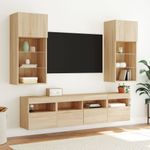Casa si Gradina - Mobilier - Comode si corpuri - Comode - Comoda TV de perete cu LED, 2 buc. stejar sonoma, 40x30x40 cm - Infinity.ro