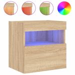 Casa si Gradina - Mobilier - Comode si corpuri - Comode - Comoda TV de perete cu LED, 2 buc. stejar sonoma, 40x30x40 cm - Infinity.ro
