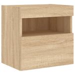 Casa si Gradina - Mobilier - Comode si corpuri - Comode - Comoda TV de perete cu LED, 2 buc. stejar sonoma, 40x30x40 cm - Infinity.ro