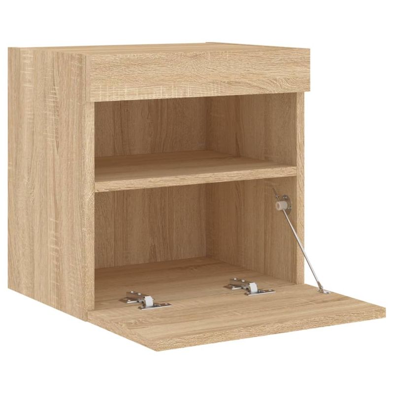 Casa si Gradina - Mobilier - Comode si corpuri - Comode - Comoda TV de perete cu LED, 2 buc. stejar sonoma, 40x30x40 cm - Infinity.ro