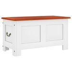 Casa si Gradina - Mobilier - Organizare si depozitare - Cutii depozitare - Cufar de depozitare cu capac, maro și alb, lemn masiv de acacia, mărime 70x35x37 cm - Infinity.ro