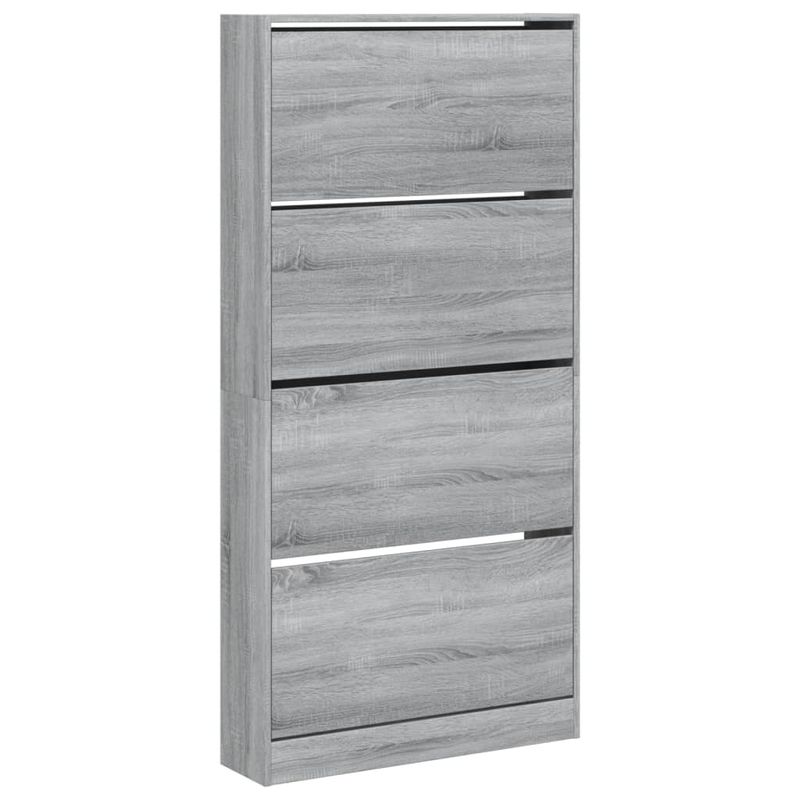 Casa si Gradina - Mobilier - Organizare si depozitare - Organizator incaltaminte - Pantofar cu 4 sertare rabatabile, gri sonoma, 80x21x163,5 cm - Infinity.ro