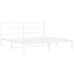 Casa si Gradina - Mobilier - Paturi si accesorii - Paturi - Cadru de pat metalic cu tablie, alb, 183x213 cm - Infinity.ro