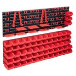 Casa si Gradina - Constructii - Depozitare, transport si protectie - Organizatoare si cutii scule - Set cutii depozitare 141 piese cu panouri de perete, rosu&negru - Infinity.ro