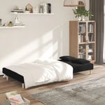 Casa si Gradina - Mobilier - Canapele si coltare - Canapele - Canapea extensibila cu 2 locuri, 2 perne, negru, textil - Infinity.ro