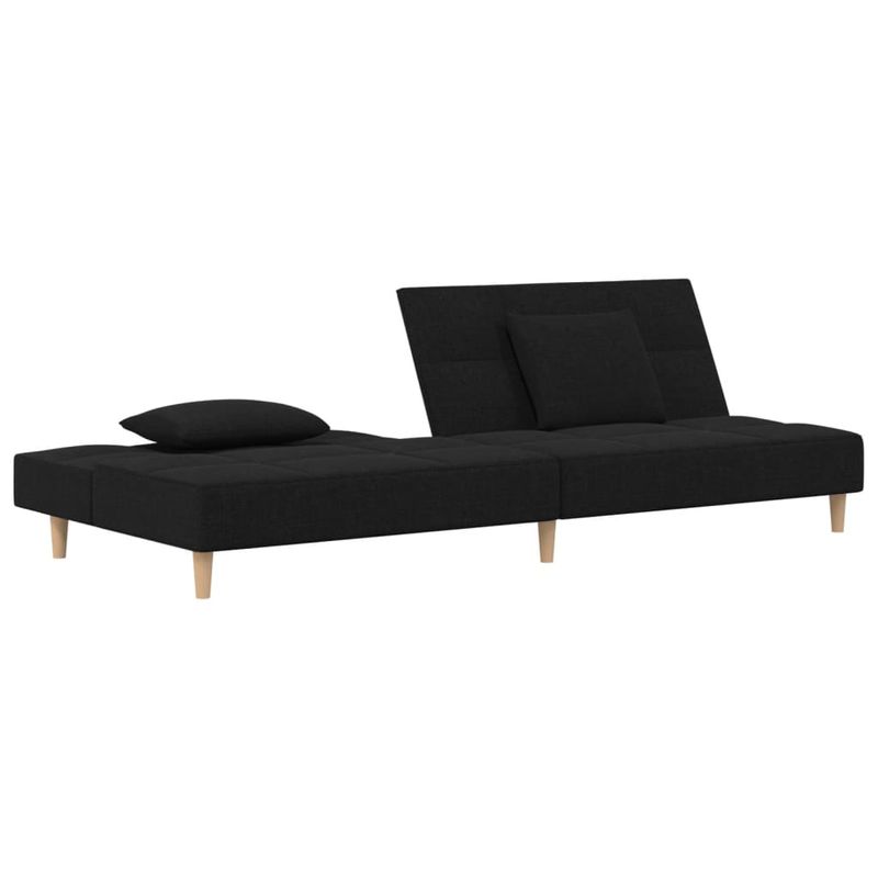 Casa si Gradina - Mobilier - Canapele si coltare - Canapele - Canapea extensibila cu 2 locuri, 2 perne, negru, textil - Infinity.ro