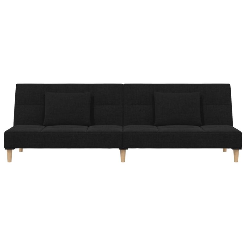 Casa si Gradina - Mobilier - Canapele si coltare - Canapele - Canapea extensibila cu 2 locuri, 2 perne, negru, textil - Infinity.ro
