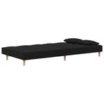 Casa si Gradina - Mobilier - Canapele si coltare - Canapele - Canapea extensibila cu 2 locuri, 2 perne, negru, textil - Infinity.ro