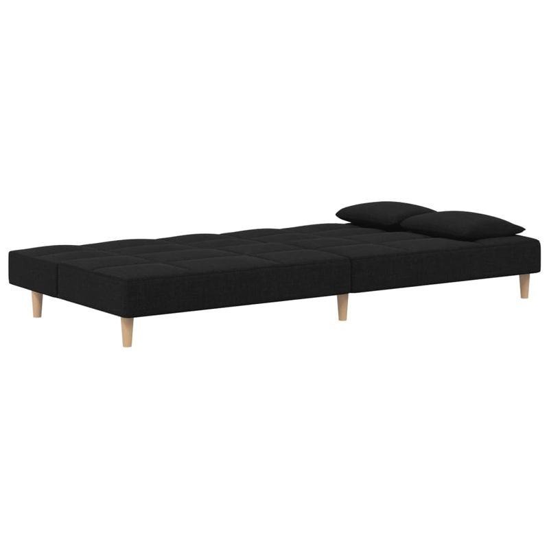 Casa si Gradina - Mobilier - Canapele si coltare - Canapele - Canapea extensibila cu 2 locuri, 2 perne, negru, textil - Infinity.ro
