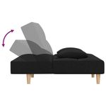 Casa si Gradina - Mobilier - Canapele si coltare - Canapele - Canapea extensibila cu 2 locuri, 2 perne, negru, textil - Infinity.ro