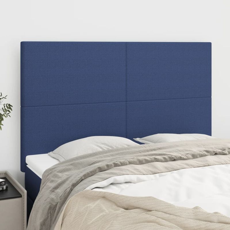 Casa si Gradina - Mobilier - Paturi si accesorii - Accesorii paturi - Tablii de pat, 4 buc, albastru, 72x5x78/88 cm, textil - Infinity.ro