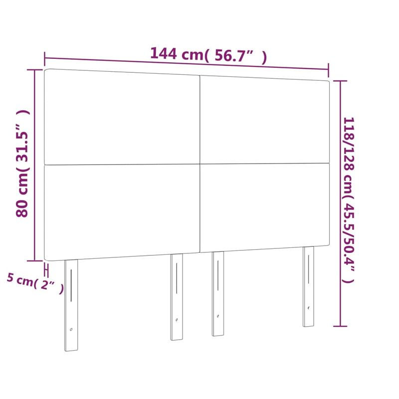 Casa si Gradina - Mobilier - Paturi si accesorii - Accesorii paturi - Tablii de pat, 4 buc, albastru, 72x5x78/88 cm, textil - Infinity.ro