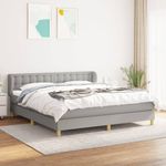 Casa si Gradina - Mobilier - Paturi si accesorii - Paturi - Pat continental, gri deschis, 180x200 cm, material textil - Infinity.ro