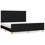 Casa si Gradina - Mobilier - Paturi si accesorii - Paturi - Cadru de pat cu tablie, negru, 160x200 cm, textil - Infinity.ro