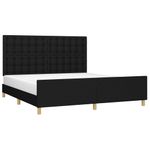 Casa si Gradina - Mobilier - Paturi si accesorii - Paturi - Cadru de pat cu tablie, negru, 160x200 cm, textil - Infinity.ro