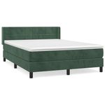 Casa si Gradina - Mobilier - Paturi si accesorii - Paturi - Pat box spring cu saltea, verde inchis, 140x190 cm, catifea - Infinity.ro