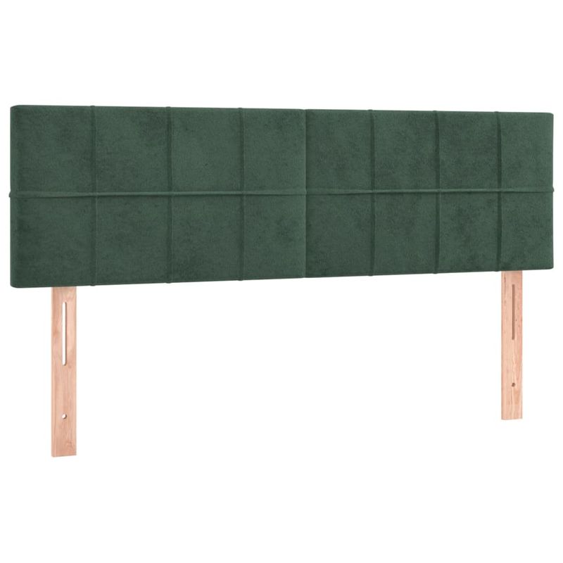 Casa si Gradina - Mobilier - Paturi si accesorii - Paturi - Pat box spring cu saltea, verde inchis, 140x190 cm, catifea - Infinity.ro