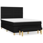 Casa si Gradina - Mobilier - Paturi si accesorii - Paturi - Pat box spring cu saltea, negru, 140x200 cm, textil - Infinity.ro
