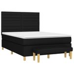 Casa si Gradina - Mobilier - Paturi si accesorii - Paturi - Pat box spring cu saltea, negru, 140x200 cm, textil - Infinity.ro