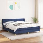 Casa si Gradina - Mobilier - Paturi si accesorii - Paturi - Pat box spring cu saltea, albastru, 180x200 cm, material textil - Infinity.ro