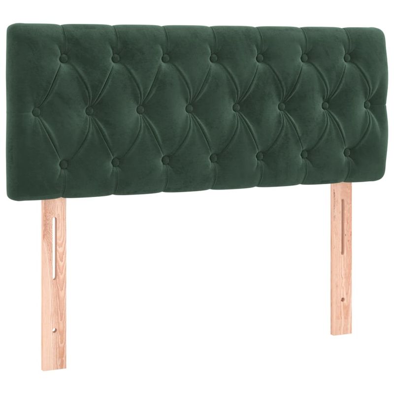 Casa si Gradina - Mobilier - Paturi si accesorii - Paturi - Pat box spring cu saltea, verde inchis, 90x200 cm, catifea - Infinity.ro
