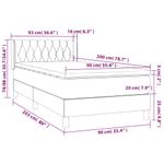 Casa si Gradina - Mobilier - Paturi si accesorii - Paturi - Pat box spring cu saltea, verde inchis, 90x200 cm, catifea - Infinity.ro