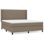 Casa si Gradina - Mobilier - Paturi si accesorii - Paturi - Pat box spring cu saltea, gri taupe, 160x200 cm material textil - Infinity.ro