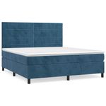 Casa si Gradina - Mobilier - Paturi si accesorii - Paturi - Pat box spring cu saltea, albastru inchis, 180x200 cm, catifea - Infinity.ro