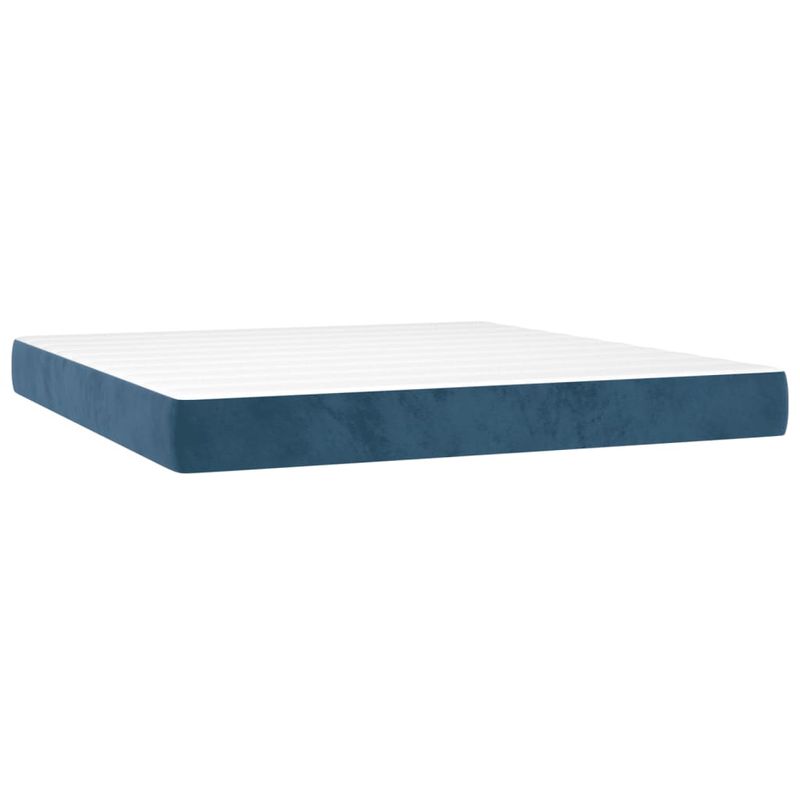 Casa si Gradina - Mobilier - Paturi si accesorii - Paturi - Pat box spring cu saltea, albastru inchis, 180x200 cm, catifea - Infinity.ro
