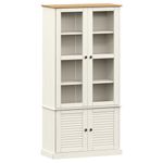 Casa si Gradina - Mobilier - Biblioteci si rafturi - Biblioteci - Vitrina de sticla VIGO, alb, 85x35x170 cm, lemn masiv de pin - Infinity.ro