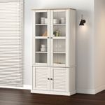 Casa si Gradina - Mobilier - Biblioteci si rafturi - Biblioteci - Vitrina de sticla VIGO, alb, 85x35x170 cm, lemn masiv de pin - Infinity.ro