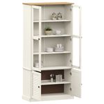 Casa si Gradina - Mobilier - Biblioteci si rafturi - Biblioteci - Vitrina de sticla VIGO, alb, 85x35x170 cm, lemn masiv de pin - Infinity.ro