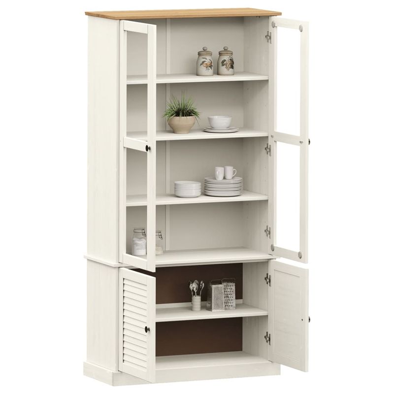 Casa si Gradina - Mobilier - Biblioteci si rafturi - Biblioteci - Vitrina de sticla VIGO, alb, 85x35x170 cm, lemn masiv de pin - Infinity.ro