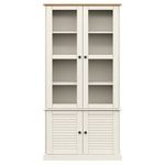 Casa si Gradina - Mobilier - Biblioteci si rafturi - Biblioteci - Vitrina de sticla VIGO, alb, 85x35x170 cm, lemn masiv de pin - Infinity.ro
