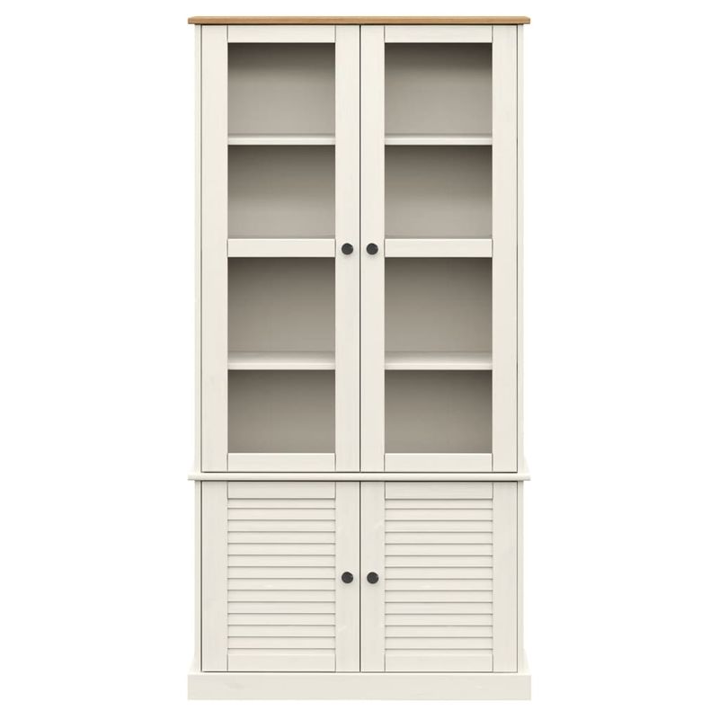 Casa si Gradina - Mobilier - Biblioteci si rafturi - Biblioteci - Vitrina de sticla VIGO, alb, 85x35x170 cm, lemn masiv de pin - Infinity.ro