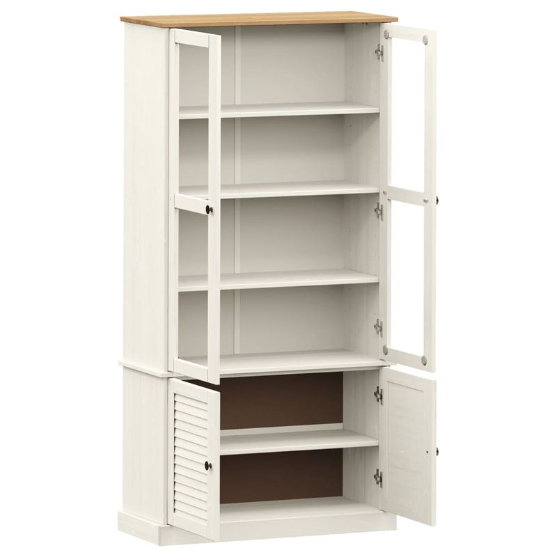 Casa si Gradina - Mobilier - Biblioteci si rafturi - Biblioteci - Vitrina de sticla VIGO, alb, 85x35x170 cm, lemn masiv de pin - Infinity.ro